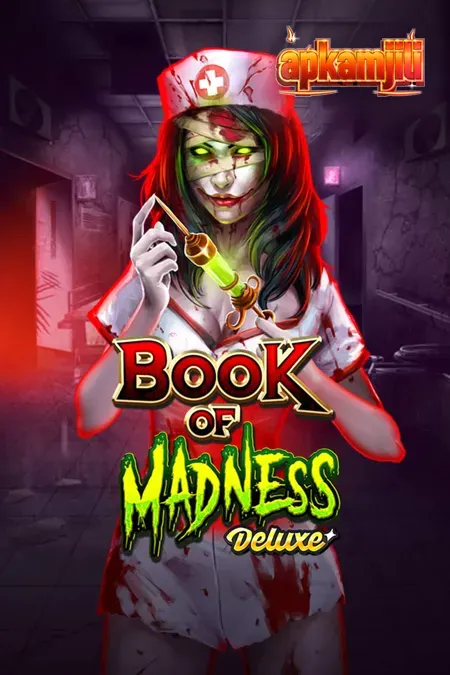 Tampilan visual slot Book of Madness Deluxe dengan tema rumah sakit jiwa